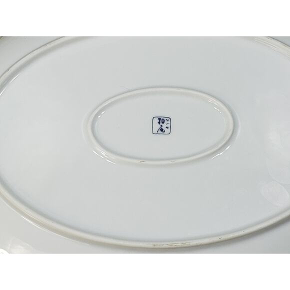 Vintage Japanese Oval Floral Serving Dish Plate - Picture 6 of 7